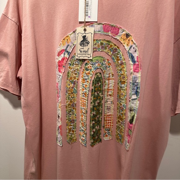 Easel Blush Rainbow Graphic Short Sleeve Tee - Picture 3 of 8